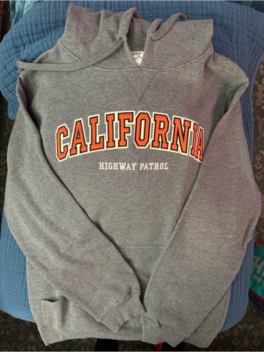 California Highway Patrol CHP Dark Charcoal Hoodie Giants Colors NWOT Men’s Sm